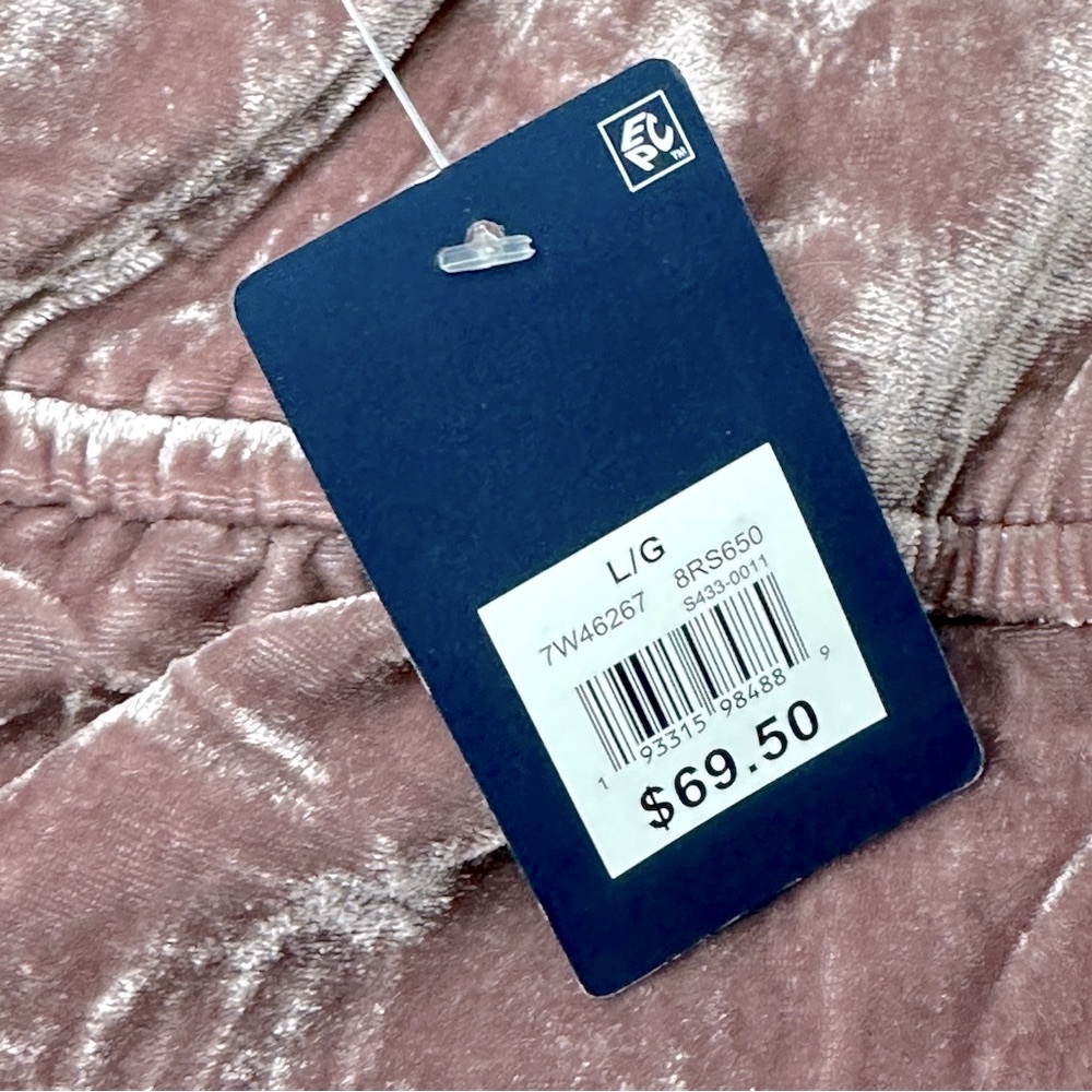 Lucky Brand Embroidered Velvet Cami L Rose Taupe NWT - Picture 5 of 11